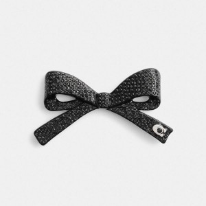 Dámské Hair Accessories Coach Pavé Bow Stříbrné Černé | 3479285-CZ