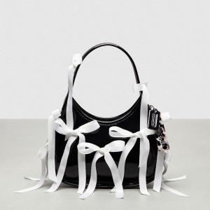 Dámské Kabelka Coach Ergo In Crinkle Patent Leather With Allover Bows Černé | 3098456-CZ