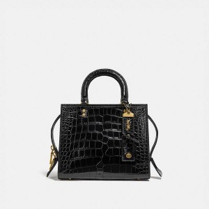 Dámské Kabelka Coach Rogue 25 In Alligator Černé | 8569237-CZ