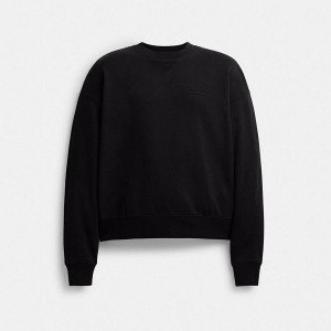 Dámské Mikina s Kapucí Coach Essential Crewneck Černé | 6809731-CZ