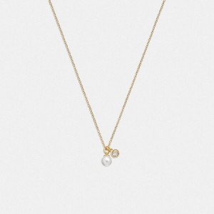 Dámské Náhrdelník Coach Classic Pearl Pendant Zlaté | 3642718-CZ