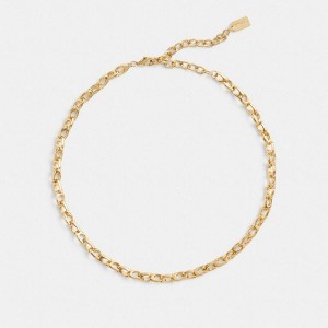 Dámské Náhrdelník Coach Signature Chain Link Choker Zlaté | 0214975-CZ