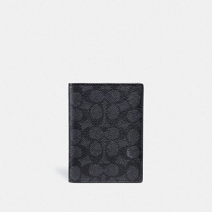 Dámské Pouzdro Na Karty Coach Passport Case In Signature Canvas Šedé | 4587012-CZ