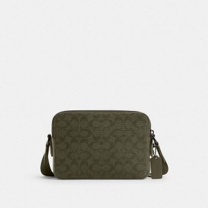 Pánské Crossbody Kabelka Coach Charter 24 In Signature Canvas Jacquard Zelene | 2069581-CZ