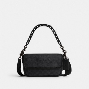 Pánské Crossbody Kabelka Coach Charter Flap 18 In Signature Canvas Šedé | 8413965-CZ