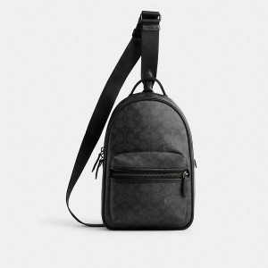 Pánské Crossbody Kabelka Coach Charter Pack In Signature Canvas Šedé | 5840327-CZ