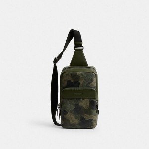 Pánské Crossbody Kabelka Coach Gotham Pack In Signature Camo Print Maskáčové | 1894627-CZ