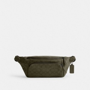 Pánské Ledvinka Coach League In Signature Canvas Jacquard Zelene | 3156029-CZ