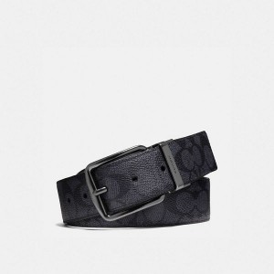 Pánské Pásek Coach Harness Buckle Cut To Size Reversible 38 Mm Šedé Černé | 7594036-CZ