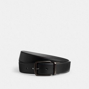 Pánské Pásek Coach Harness Buckle Cut To Size Reversible 38 Mm Černé Šedé | 3056472-CZ