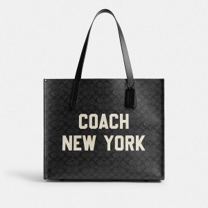 Pánské Tote Coach Relay In Signature Canvas With Graphic Šedé Viacfarebný | 6195034-CZ