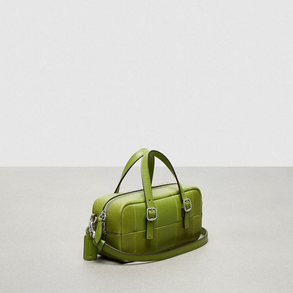 Coachtopia Podprsenkašny Coach Alter/Ego Mini Checkerboard Upcrafted Leather With Crossbody Strap Zelene | 1978032-CZ