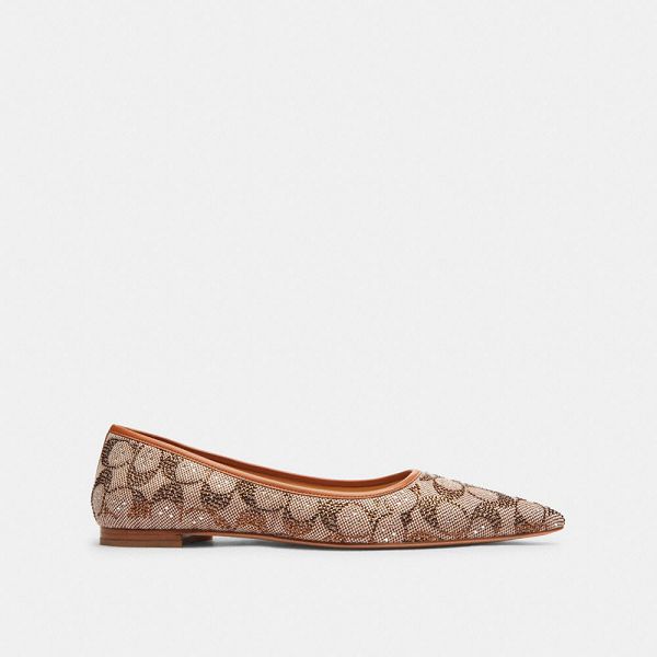 Dámské Flat Shoes Coach Daphne In Crystal Signature Jacquard Hnědé | 9045627-CZ