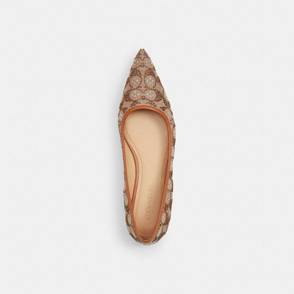 Dámské Flat Shoes Coach Daphne In Crystal Signature Jacquard Hnědé | 9045627-CZ