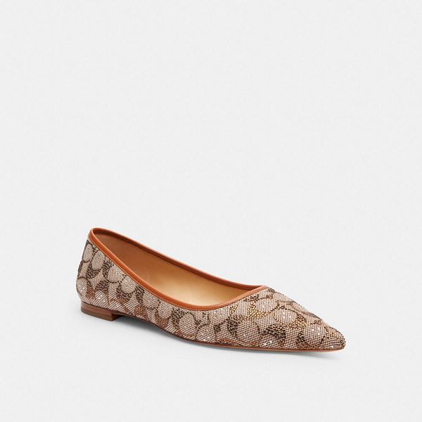 Dámské Flat Shoes Coach Daphne In Crystal Signature Jacquard Hnědé | 9045627-CZ