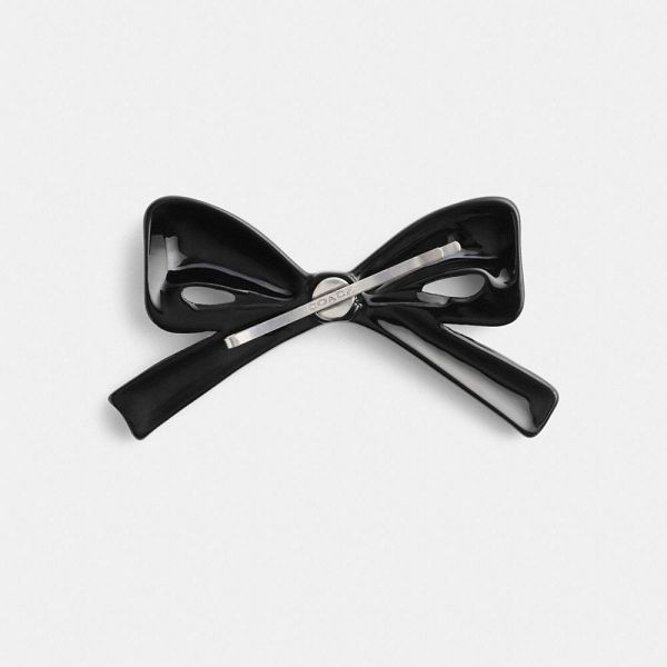 Dámské Hair Accessories Coach Pavé Bow Stříbrné Černé | 3479285-CZ