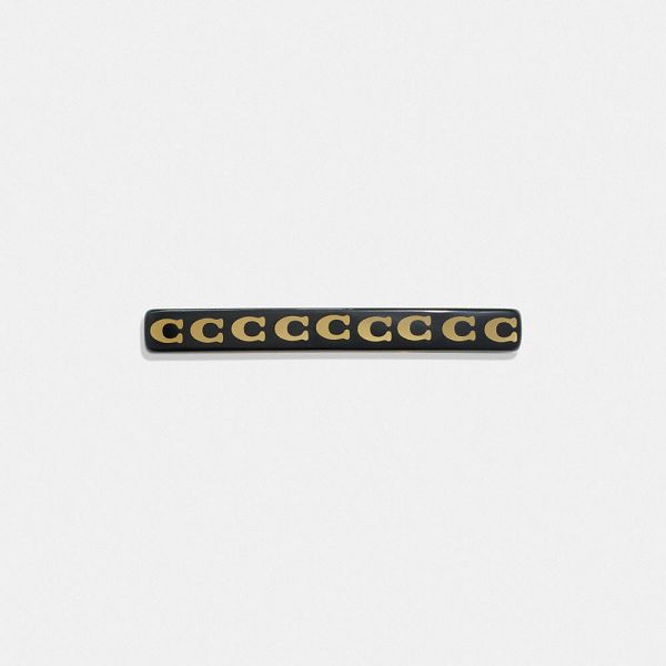 Dámské Hair Accessories Coach Signature Resin Thin Zlaté Černé | 0537146-CZ