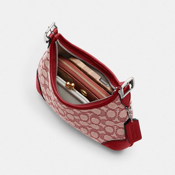 Dámské Hobo Taška Coach Hamptons In Signature Textile Jacquard Stříbrné Bílé | 1723046-CZ