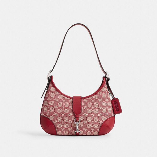 Dámské Hobo Taška Coach Hamptons In Signature Textile Jacquard Stříbrné Bílé | 1723046-CZ