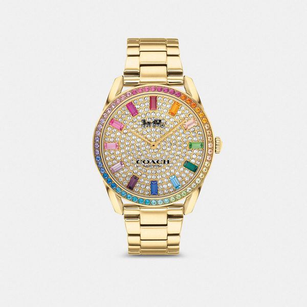 Dámské Hodinky Coach Preston 36 Mm Zlaté | 6497218-CZ