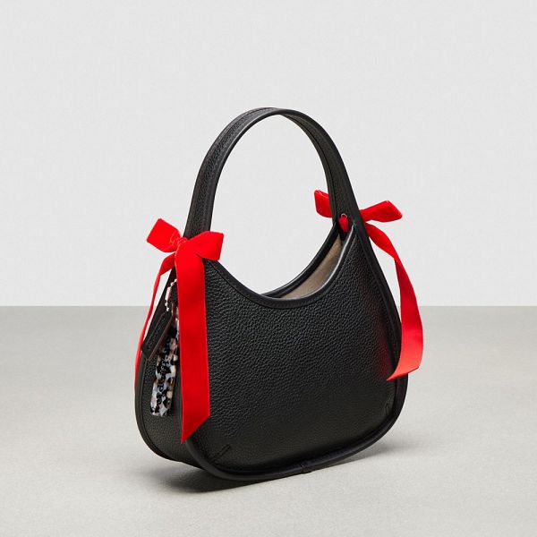 Dámské Kabelka Coach Ergo In Leather With Velvet Bows Černé Červené | 0398641-CZ