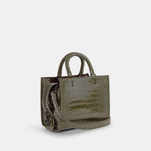 Dámské Kabelka Coach Rogue 25 In Alligator Blankyt Šedé Olivy Zelené | 0983214-CZ