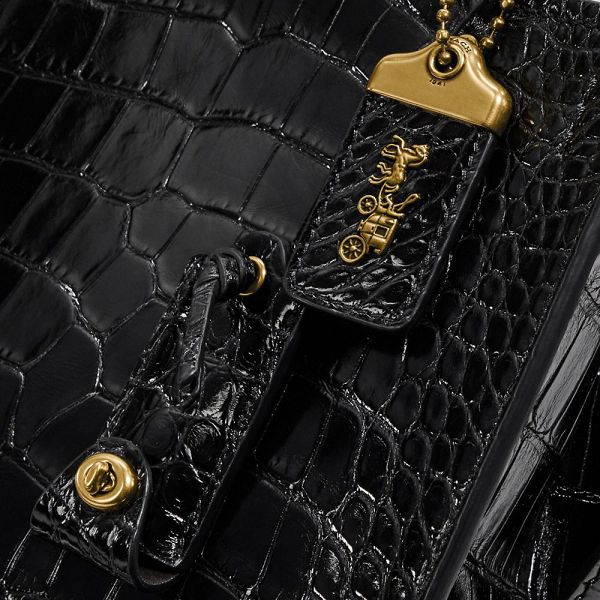 Dámské Kabelka Coach Rogue 25 In Alligator Černé | 8569237-CZ