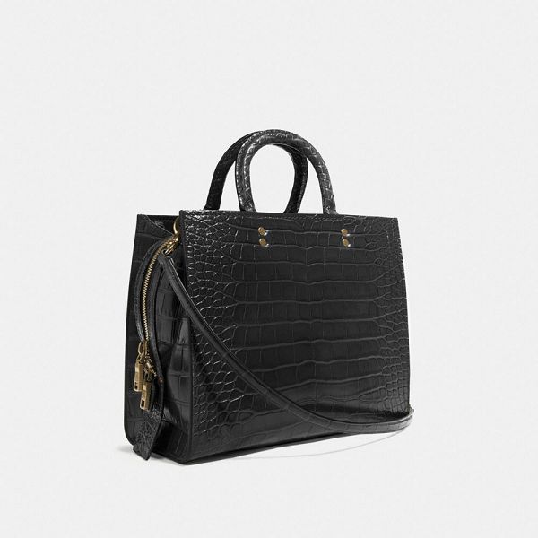 Dámské Kabelka Coach Rogue In Alligator Černé | 4685930-CZ