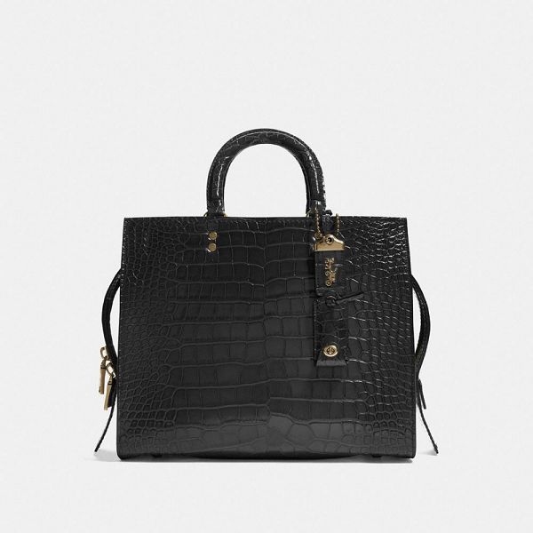 Dámské Kabelka Coach Rogue In Alligator Černé | 4685930-CZ