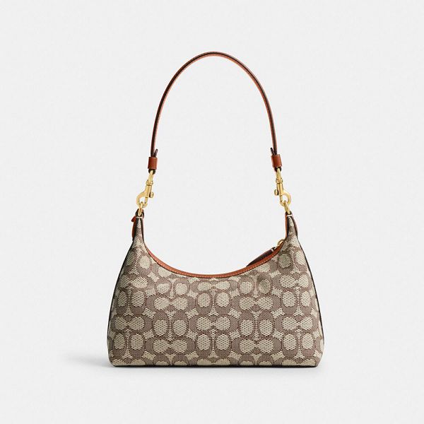 Dámské Kabelka přes Rameno Coach Juliet 25 In Signature Textile Jacquard Hnědé Zlaté | 6534091-CZ