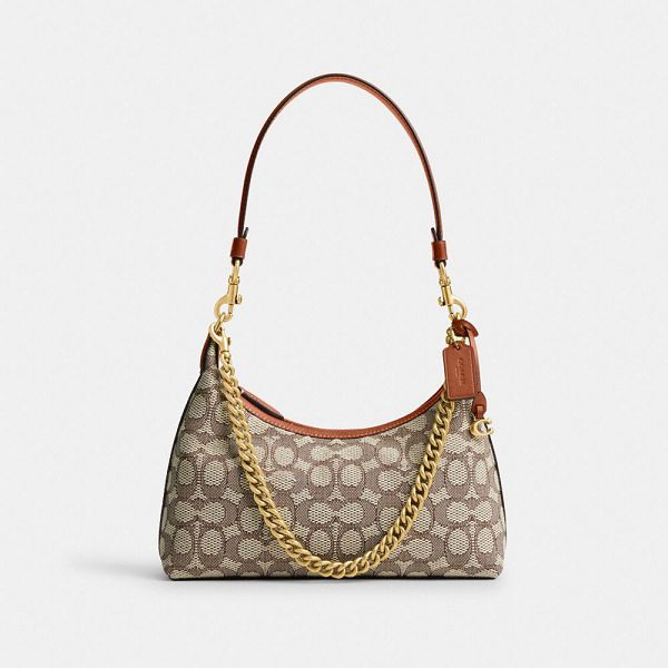 Dámské Kabelka přes Rameno Coach Juliet 25 In Signature Textile Jacquard Hnědé Zlaté | 6534091-CZ