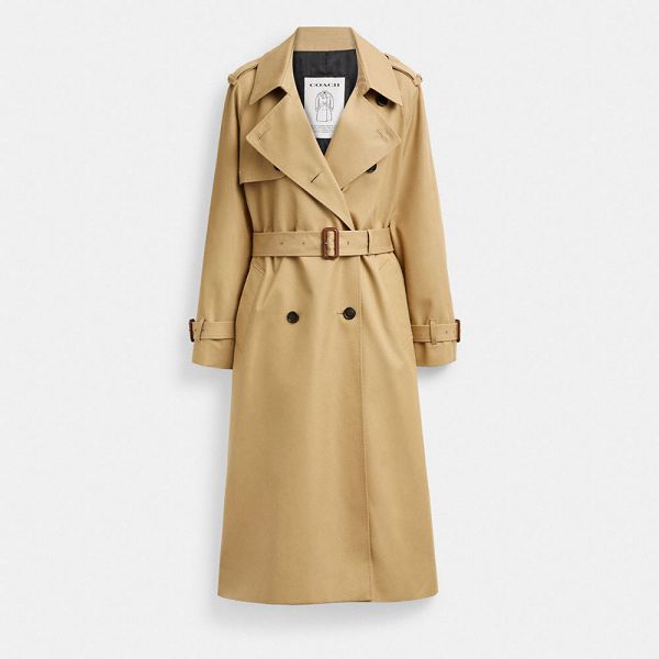 Dámské Kabáty Coach Relaxed Trench Hnědožlutý | 1274398-CZ