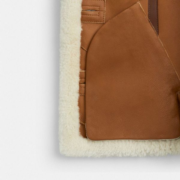 Dámské Kabáty Coach Shearling Cardi Krém | 8927036-CZ