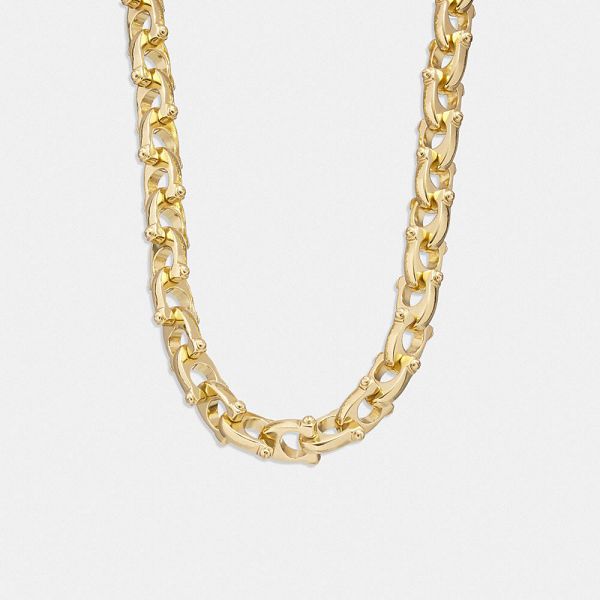 Dámské Náhrdelník Coach Chunky Signature Chain Link Zlaté | 8307129-CZ