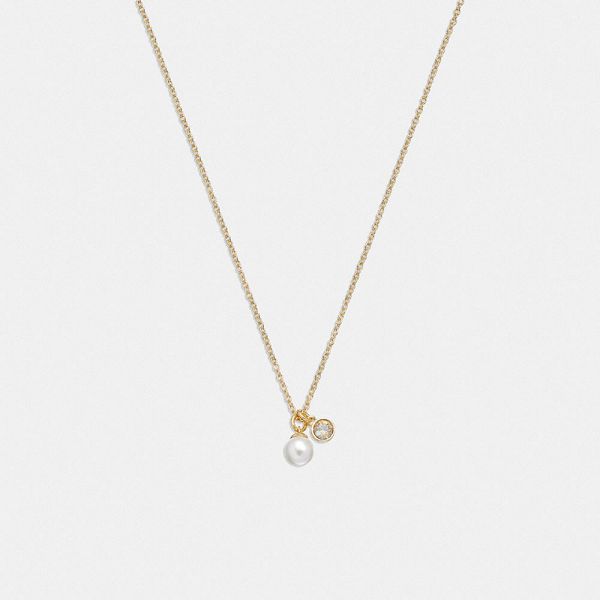 Dámské Náhrdelník Coach Classic Pearl Pendant Zlaté | 3642718-CZ