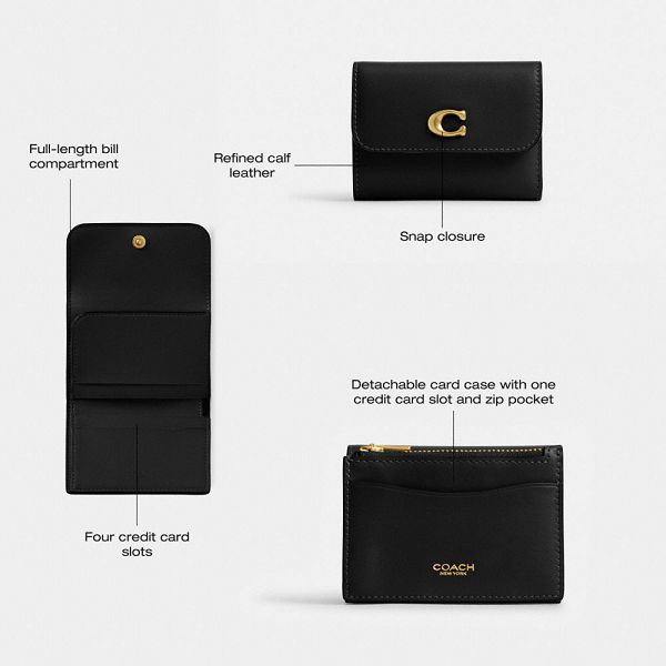 Dámské Peněženka Coach Essential Card Holder Černé | 0134528-CZ