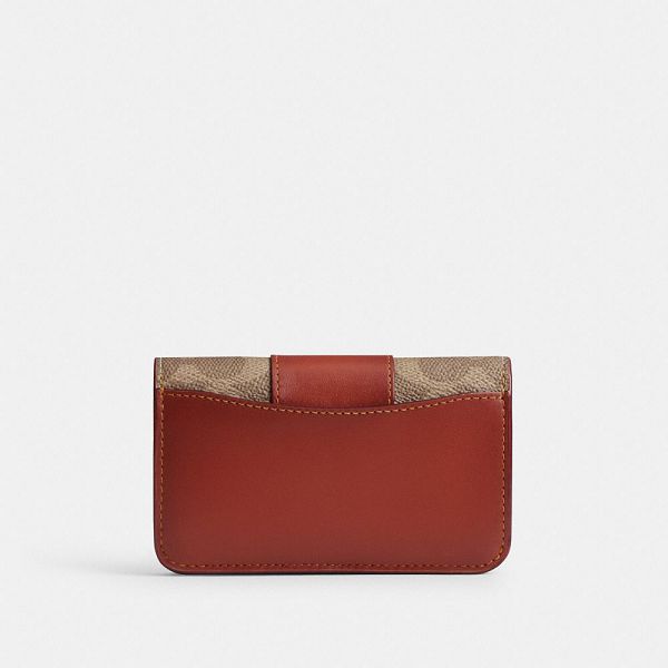 Dámské Pouzdro Na Karty Coach Essential Slim In Signature Canvas Hnědé Červené | 4291570-CZ