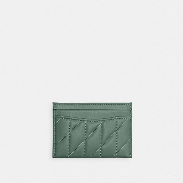 Dámské Pouzdro Na Karty Coach Essential With Pillow Quilting Olivy Zelené | 9862537-CZ