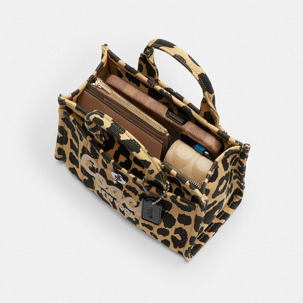 Dámské Tote Coach Cargo 20 With Leopard Print Stříbrné Černé | 8093674-CZ