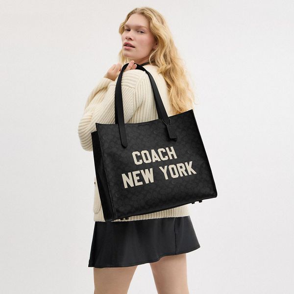 Dámské Tote Coach Relay In Signature Canvas With Graphic Šedé Viacfarebný | 4215637-CZ