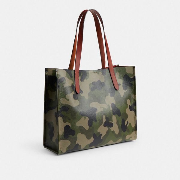 Dámské Tote Coach Relay With Camo Print And Graphic Maskáčové | 3167928-CZ