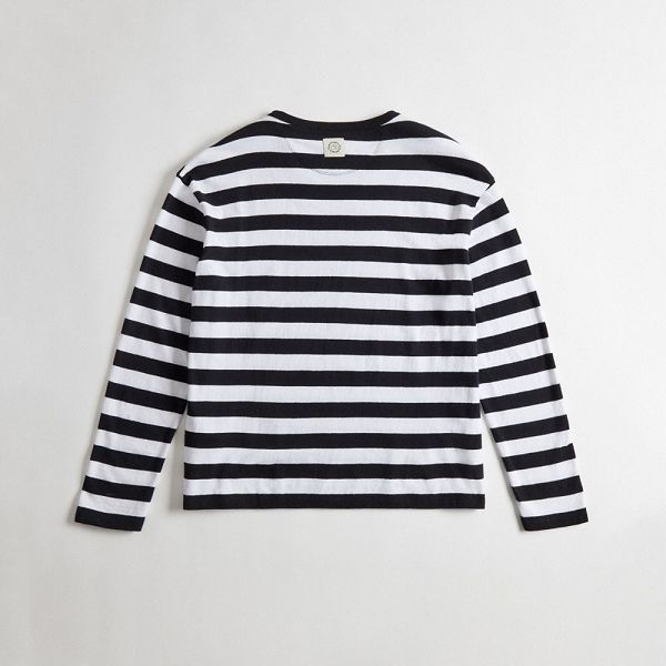 Dámské Tričko Coach Long Sleeve With Stripe Pattern Černé | 9201758-CZ