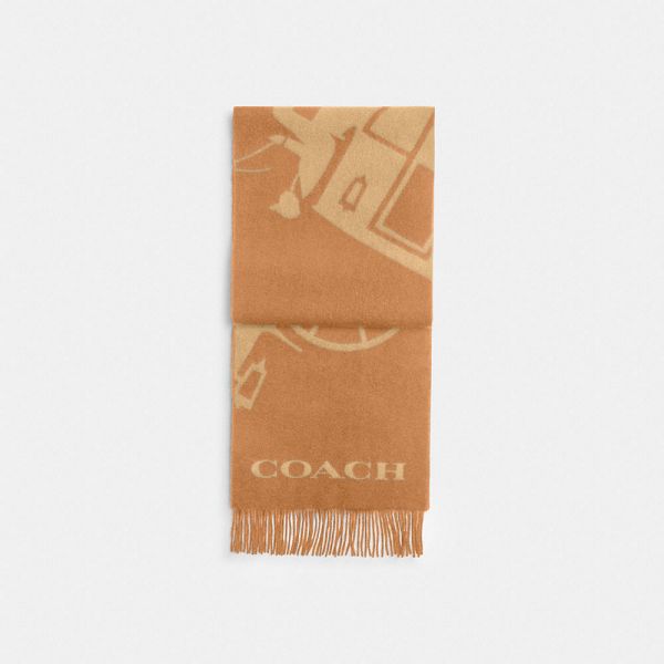 Dámské Šátek Coach Horse And Carriage Cashmere Oranžové Hnědé | 3460179-CZ