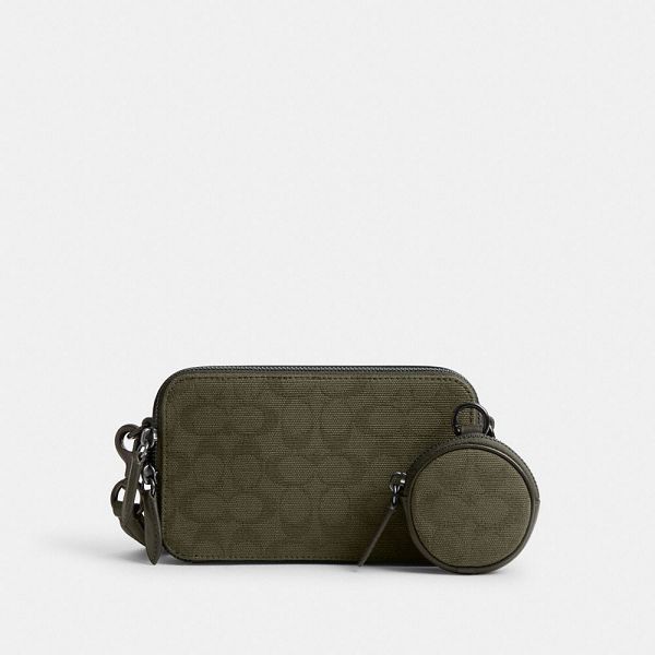 Pánské Crossbody Kabelka Coach Charter Slim In Signature Canvas Jacquard Zelene | 3105482-CZ