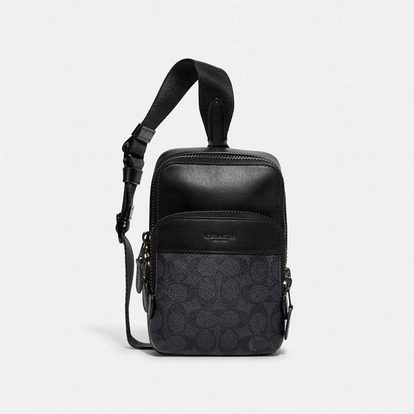 Pánské Crossbody Kabelka Coach Gotham Sling Pack 13 In Signature Canvas Šedé | 2531670-CZ