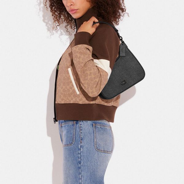 Pánské Crossbody Kabelka Coach Hobo With Signature Canvas Černé | 6534792-CZ