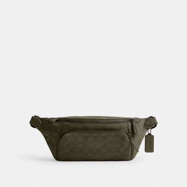 Pánské Ledvinka Coach League In Signature Canvas Jacquard Zelene | 3156029-CZ