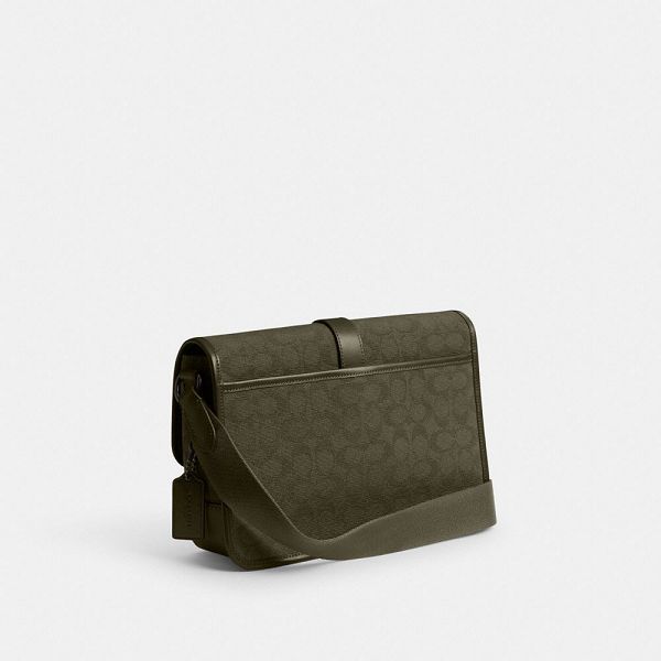 Pánské Messenger Taška Coach League In Signature Canvas Jacquard Zelene | 8751349-CZ