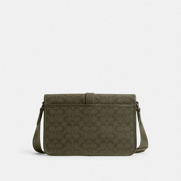 Pánské Messenger Taška Coach League In Signature Canvas Jacquard Zelene | 8751349-CZ