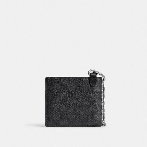 Pánské Peněženka Coach Billfold With Chain In Signature Canvas Šedé | 0647125-CZ